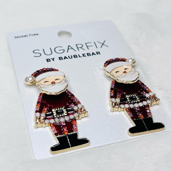 SUGARFIX by BaubleBar Santa Claus Christmas Earrings Statement Costume Jewelry - Picture 3 of 8